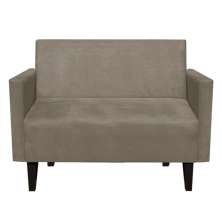 Namoradeira Jade 02 Lugares Suede Marrom Rato Pés Chanfrado Tabaco - D'Rossi