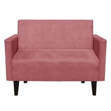Namoradeira Jade 02 Lugares Suede Rose Pés Chanfrado Tabaco - D'Rossi