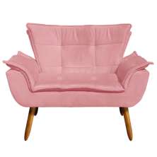 Namoradeira Opala Suede Rose Pés Palito Castanho D'Rossi