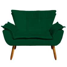 Namoradeira Opala Suede Verde Pés Palito Castanho D'Rossi