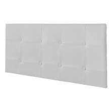 Painel Luna Para Cama Box King 193 cm Corino Branco - D'Rossi