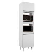 Paneleiro Torre Quente para Cozinha 02 Portas Ruth Branco 56 cm - D'Rossi