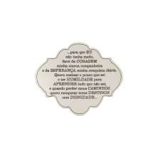 Placa Decorativa Oração Coragem 12x10 MDF 3mm Branco - D'Rossi