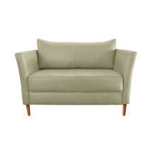 Poltrona Alícia 02 Lugares Couro Fendi A108 120 cm Pés de Madeira - D'Rossi