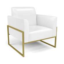 Poltrona Base Industrial Alta Dourado Marisa Corano Branco D03 - D'Rossi
