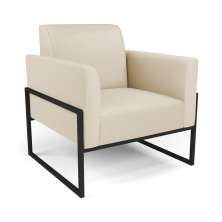 Poltrona Base Industrial Alta Preto Marisa Corino Bege D03 - D'Rossi
