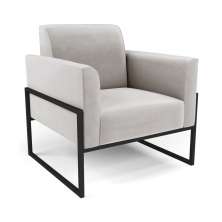 Poltrona Base Industrial Alta Preto Marisa Veludo Cinza D03 - D'Rossi