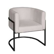 Poltrona Base Industrial Preto para Sala Lety Blouclê Off White