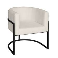 Poltrona Base Industrial Preto para Sala Lety Bouclê Bege