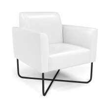 Poltrona Base X Industrial Preto Marisa Corano Branco D03 - D'Rossi