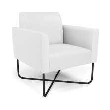 Poltrona Base X Industrial Preto Marisa Corino Branco D03 - D'Rossi
