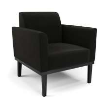 Poltrona Base de Madeira Fixa Preto Marisa Suede Preto  D03 - D'Rossi