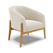 Poltrona Decorativa Base Madeira Stella Bouclê D03 - D'Rossi