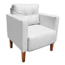 Poltrona Decorativa Lívia Corino Branco Pés Chanfrado D'Rossi