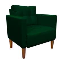 Poltrona Decorativa Lívia Suede Verde Pés Chanfrado D'Rossi