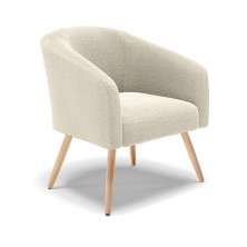 Poltrona Decorativa Pé Palito Natural Stella Bouclê Bege D03 - D'Rossi