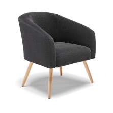 Poltrona Decorativa Pé Palito Natural Stella Bouclê Grafite D03 - D'Rossi