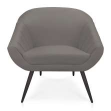 Poltrona Giovana Suede Grafite Pés Palito de Ferro - D'Rossi