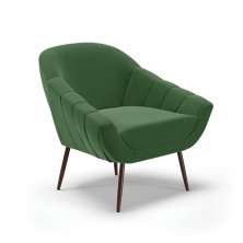 Poltrona Giovana Suede Verde Pés Palito de Ferro - D'Rossi
