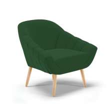 Poltrona Giovana Veludo Verde Pés Palito Natural - D'Rossi