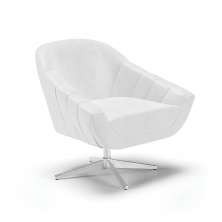 Poltrona Giratória Giovana Corano Branco Base Cromada - D'Rossi