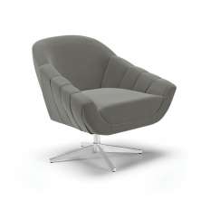Poltrona Giratória Giovana Suede Grafite Base Cromada - D'Rossi