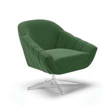 Poltrona Giratória Giovana Suede Verde Base Cromada - D'Rossi