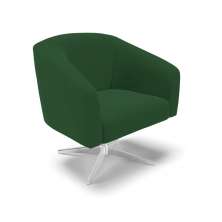 Poltrona Giratória Stella Veludo Verde Base Cromada - D'Rossi