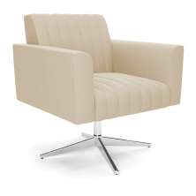 Poltrona Giratória Viena Gomada Suede Base Cromada - D'Rossi