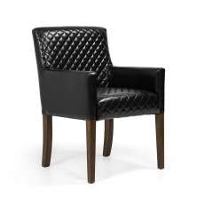 Poltrona Joy Bright Black B-159 Base de Madeira - D'Rossi
