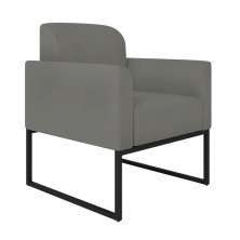 Poltrona Marisa Suede Grafite Base Industrial Metálica Preto - D'Rossi