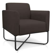 Poltrona Marisa Suede Marrom Base X Industrial Preto - D'Rossi