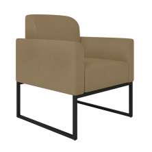 Poltrona Marisa Suede Marrom Rato Base Industrial Metálica Preto - D'Rossi