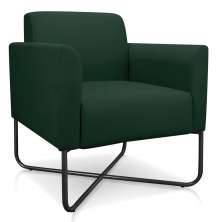 Poltrona Marisa Suede Verde Base X Industrial Preto - D'Rossi