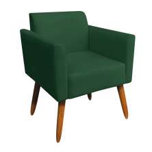 Poltrona Marisa Suede Verde Pés Palito Castanho D'Rossi