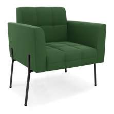 Poltrona Pé de Ferro Preto para Sala Elisa Suede Verde D03 - D'Rossi