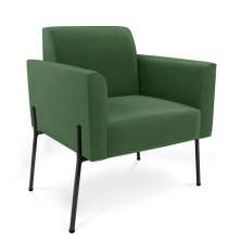Poltrona Pé de Ferro Preto para Sala Marisa Suede Verde D03 - D'Rossi