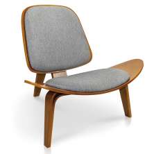 Poltrona Shell Linho Grafite A26 - D'Rossi