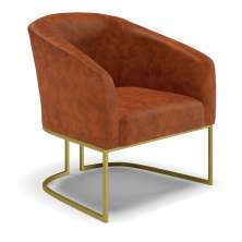Poltrona Stella Corano Nozes Base Metálica Industrial Dourado - D'Rossi