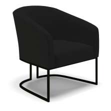 Poltrona Stella Linho Preto A79 Base Metálica Industrial Preto - D'Rossi