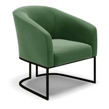 Poltrona Stella Suede Verde Base Metálica Industrial Preto - D'Rossi