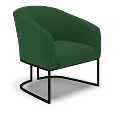 Poltrona Stella Veludo Verde Base Metálica Industrial Preto - D'Rossi