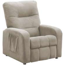 Poltrona do Papai Reclinavel Omega Suede Pena Bege D'Rossi