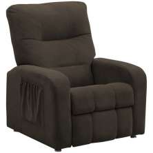 Poltrona do Papai Reclinavel Omega Suede Pena Marrom D'Rossi