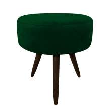 Puff Banqueta Berlim Redondo Suede Verde Pés Tabaco D'Rossi