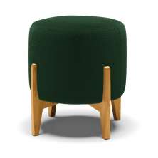 Puff Banqueta Decorativo Base Madeira Stella Bouclê Verde P01 - D'Rossi