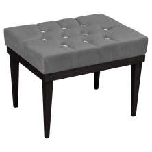 Puff Decorativo Londres Retangular Suede Grafite com Strass - D'Rossi