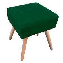 Puff Ibiza Quadrado Suede Verde Pés Palito Natural D'Rossi