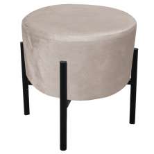 Puff Iron Suede Base Preto Palito D'Rossi