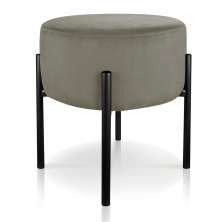 Puff Iron Suede Marrom Rato Base Preto Palito D'Rossi